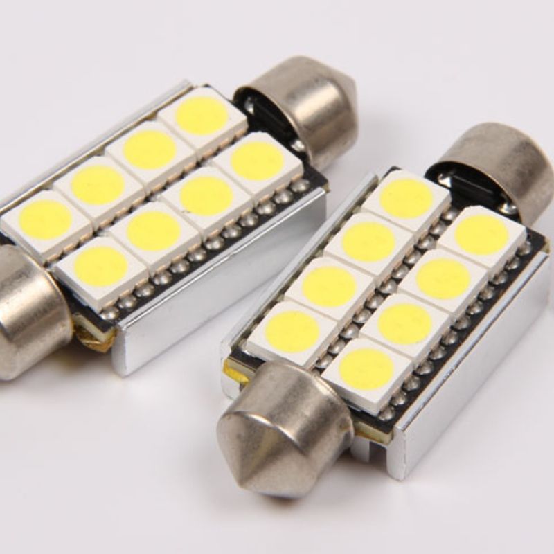 5050 8smd ข้อผิดพลาด c an bus ฟรี 42 มิลลิเมตรออโต้คาร์ 12 โวลต์นำแสงพู่ห้อยนำแสงมหาดไทยนำไฟอ่านหนังสือ